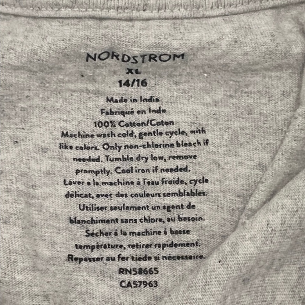 Nordstrom Boys Huxley Cotton Henley Shirt Gray XL 14/16 - Picture 3 of 5